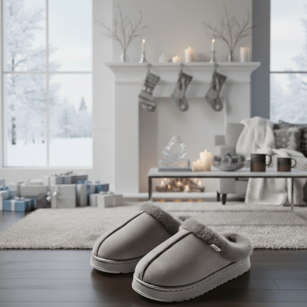 WARMFEET – Cozy Fluffy Indoor Slippers - Thick Cushion Sole for Warmth