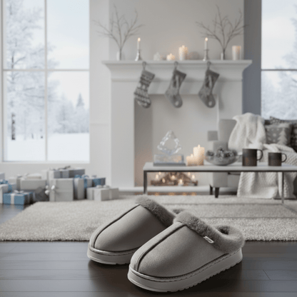 WARMFEET – Cozy Fluffy Indoor Slippers - Thick Cushion Sole for Warmth