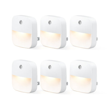 EASYGLOW – Warm White LED Plug-In Night Light (6 Pack) with Smart Sensor