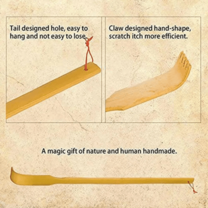 SCRATCHBAM – Handmade Bamboo Back Scratcher 16.5 Inch Eco-Friendly Itch Relief Tool