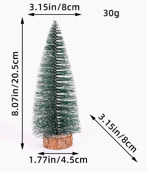 FROSTBRUSH – 5pcs Flocked Bottle Brush Mini Christmas Trees for Holiday Decor