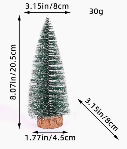 FROSTBRUSH – 5pcs Flocked Bottle Brush Mini Christmas Trees for Holiday Decor