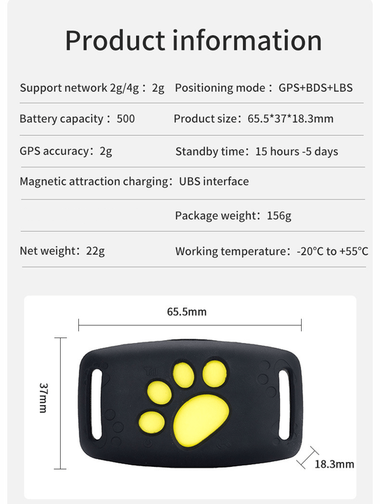 PAWTRACK MINI – GPS Tracker for Real-Time Cat Location Monitoring