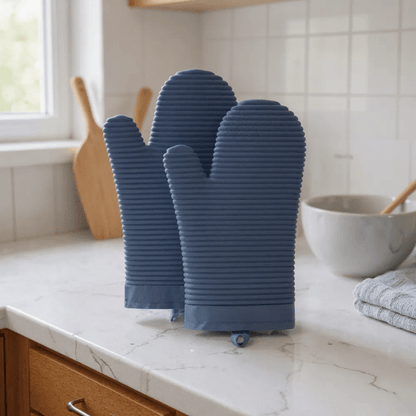HEATGRIP – Ribbed Soft Silicone Oven Mitten for Safe Cooking