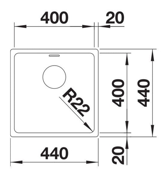 Blanco Andano 400 Sink Stainless Steel Under mount