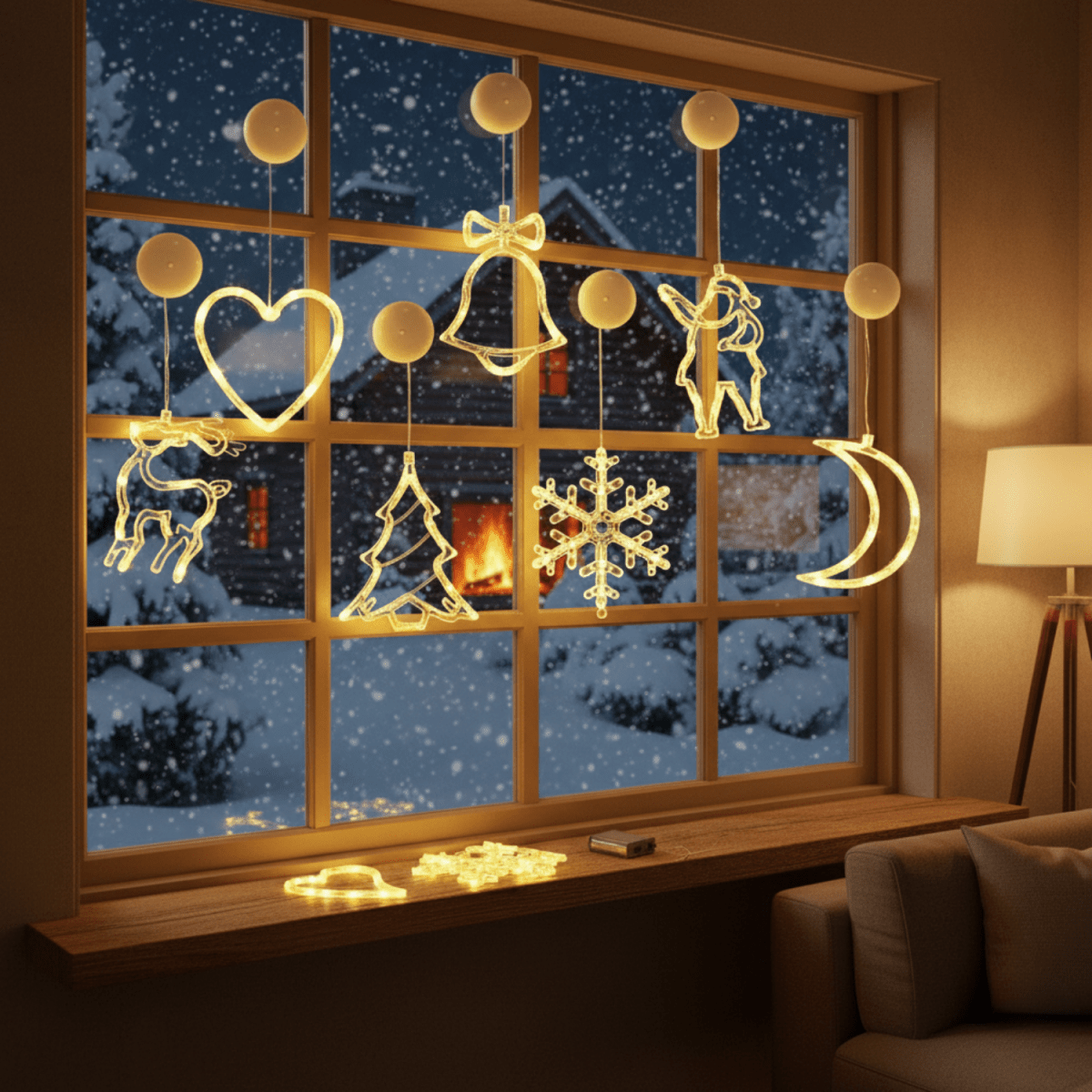 BRIGHTJOY – LED Christmas Suction Cup Lights for Windows & Glass Décor