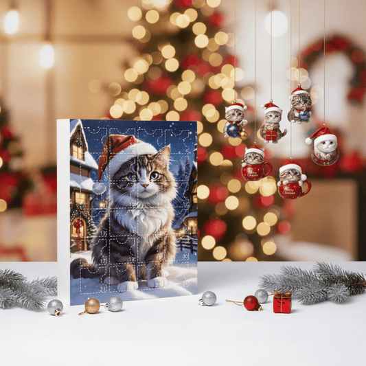 PURRVENT – 24-Day Cat Christmas Countdown with Retro Acrylic Charms