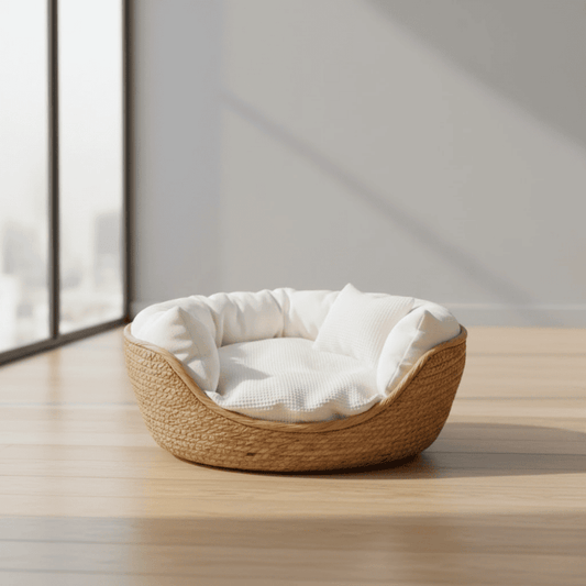 PETRABED – Handwoven Bamboo Cat Bed for Indoor Comfort