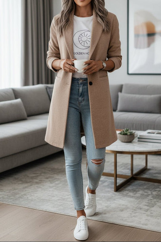 MÉA – Women’s Mid-Length Tailored Coat for Chic Everyday Style