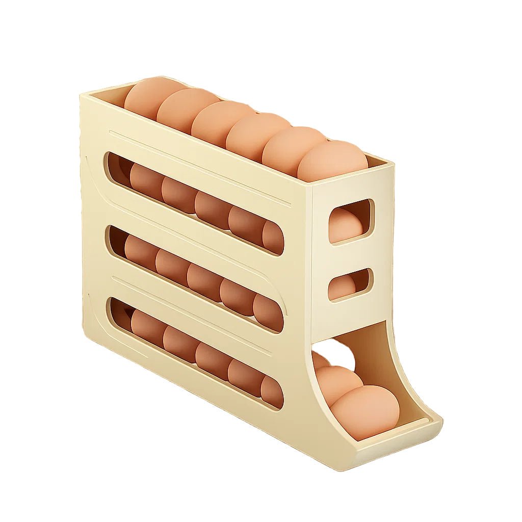 ROLLKEEP – Large Capacity Egg Storage Box with Rolling Design for 30 Eggs