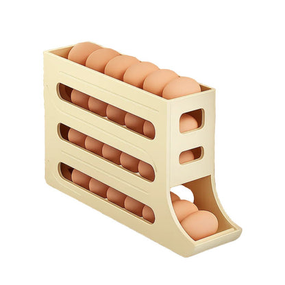 ROLLKEEP – Large Capacity Egg Storage Box with Rolling Design for 30 Eggs