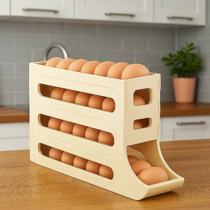 ROLLKEEP – Large Capacity Egg Storage Box with Rolling Design for 30 Eggs