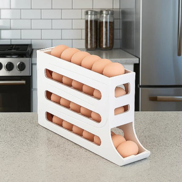 ROLLKEEP – Large Capacity Egg Storage Box with Rolling Design for 30 Eggs