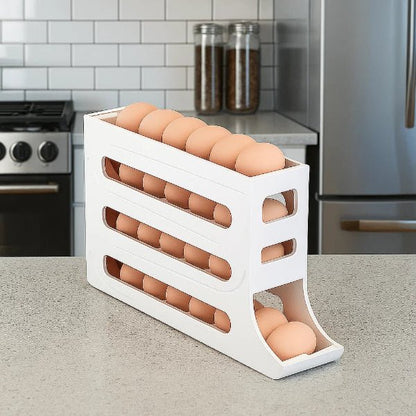 ROLLKEEP – Large Capacity Egg Storage Box with Rolling Design for 30 Eggs