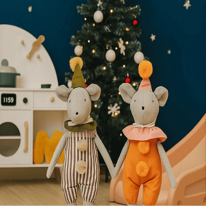 HYGGBUNNY – Nordic Cotton & Hemp Mouse Rabbit Doll for Festive Home Decor