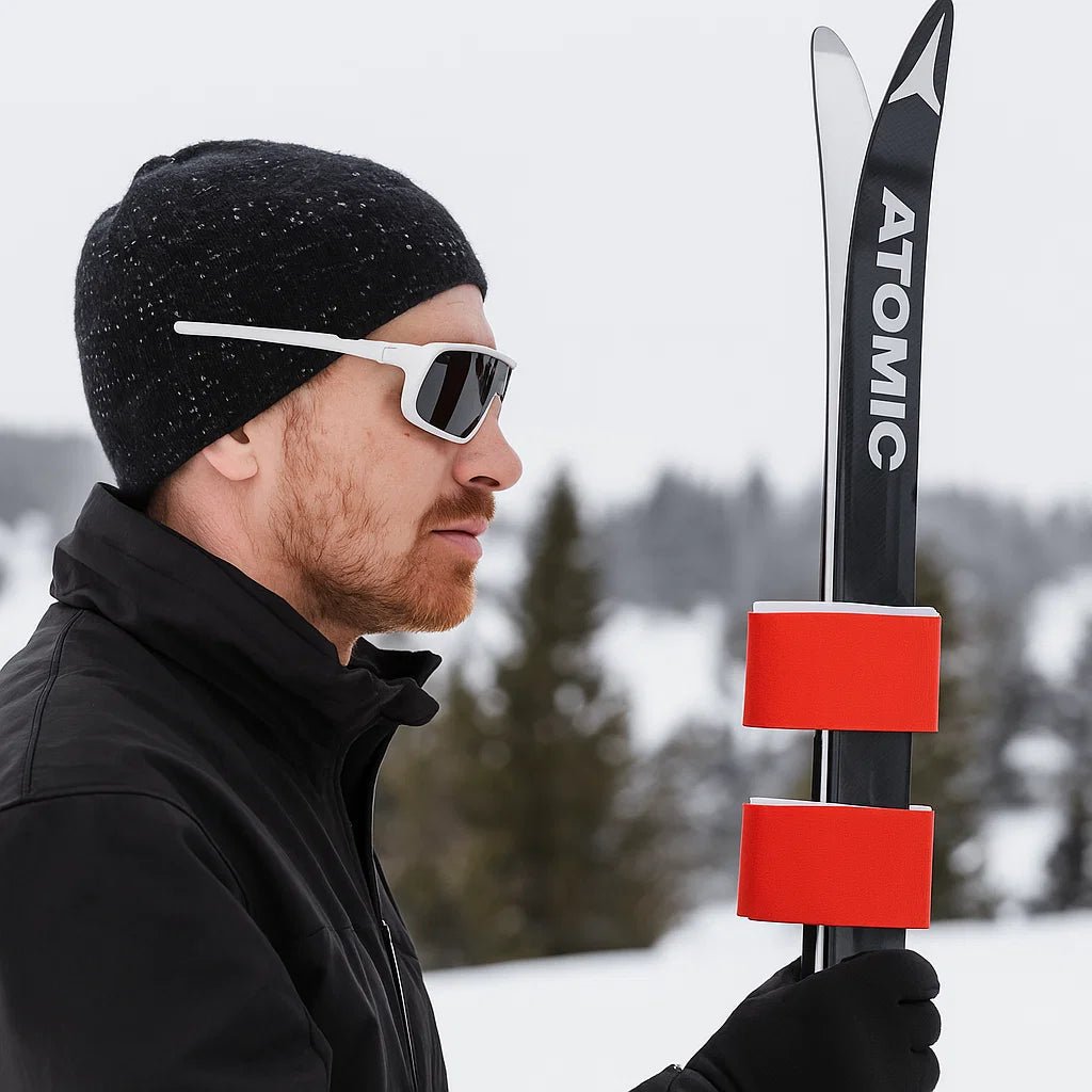 SNOWBIND – Durable Nylon Ski Straps (2pcs) with Adhesive Fixing Belts