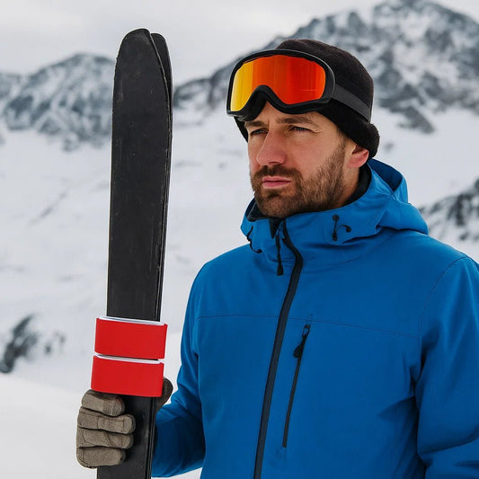 SNOWBIND – Durable Nylon Ski Straps (2pcs) with Adhesive Fixing Belts