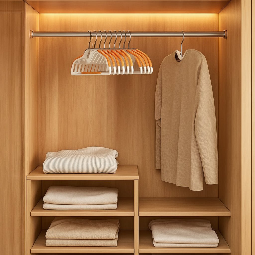 CLOTHONIQ – Space-Saving Non-Slip Coat Hanger with Rotating Hook