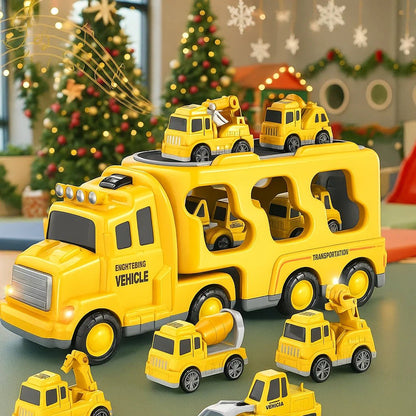 PLAYMOVER – Interactive Light & Sound Transporter Toy with Fire & Construction Vehicles