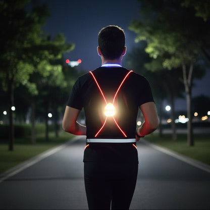 LIGHTRUN – LED Reflective Running Vest with Front Light for Night Safety