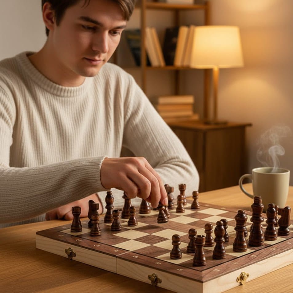 WOODMAG CHESS – Magnetic Wooden Chess Set, Foldable & Travel-Friendly
