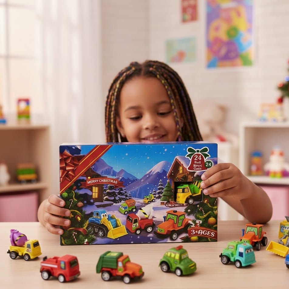 CARVENTURE – 2026 Christmas Countdown Advent Calendar with 24 Pull-Back Cars