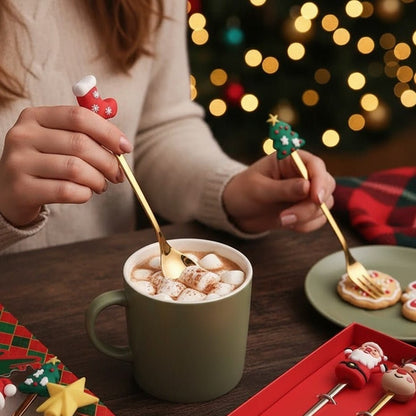 TREESPOON – Cute Stainless Steel Christmas Tree Coffee & Dessert Spoon Set