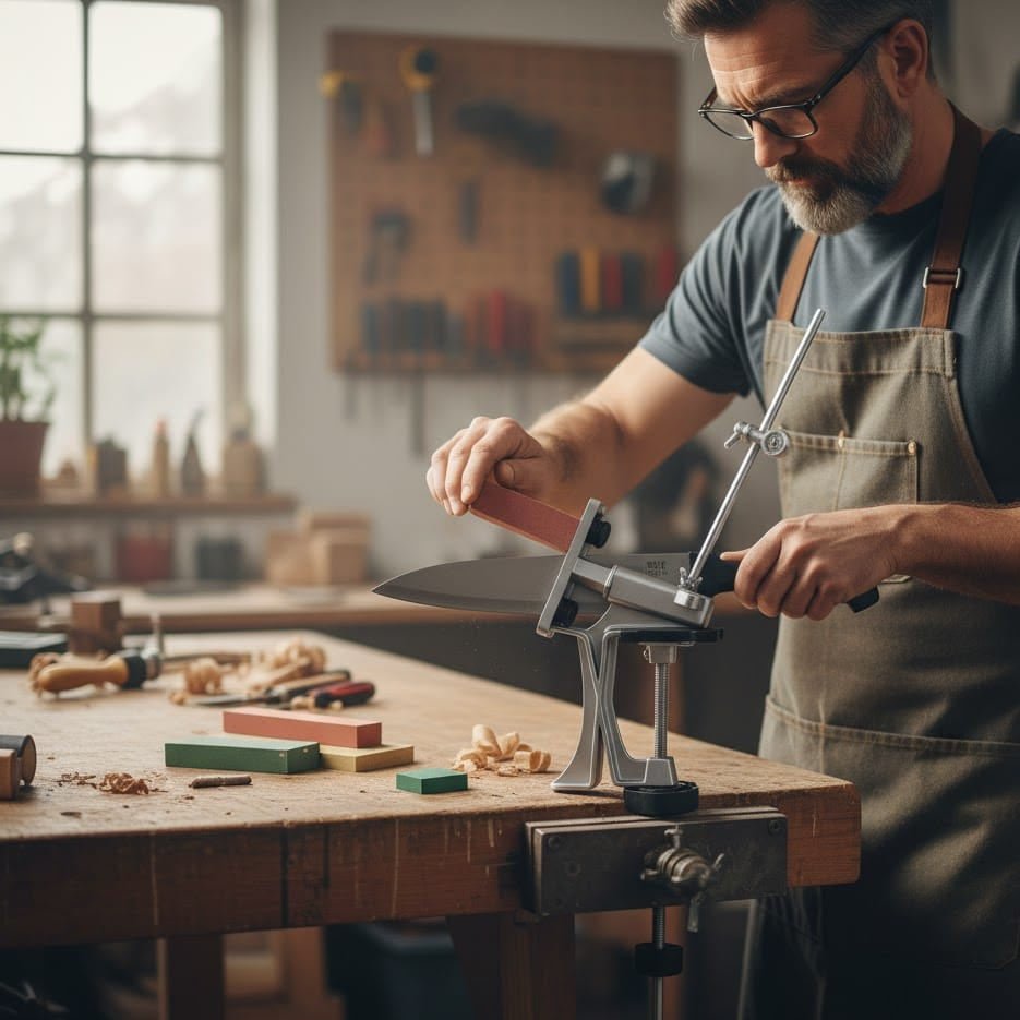 EDGEPRO – 2025 Upgraded Fixed Angle Knife Sharpener with 360° Rotary Base