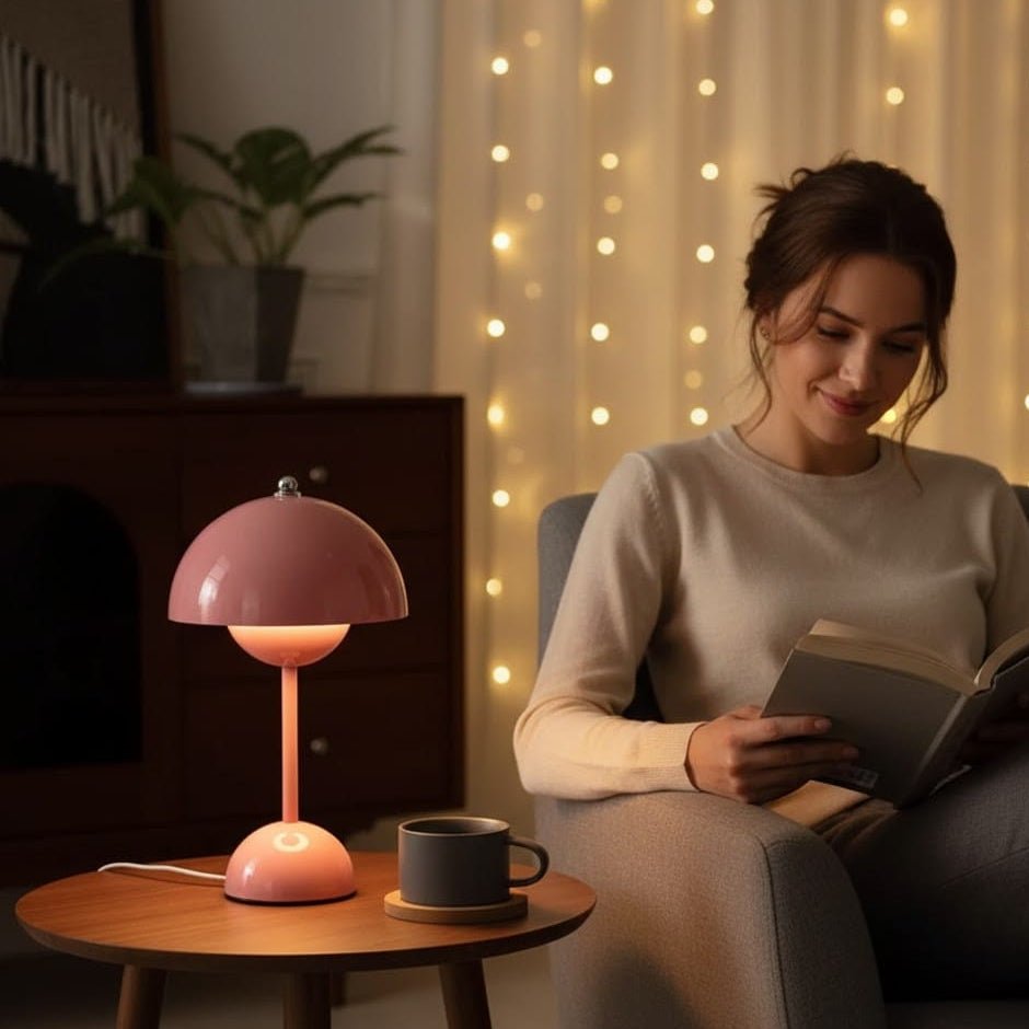 BLOOMGLOW – Rechargeable Flower Bud Table Lamp for Modern Bedrooms