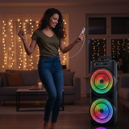 BASSBLAST – 6000W Portable Bluetooth Speaker with Subwoofer & Mic for Parties