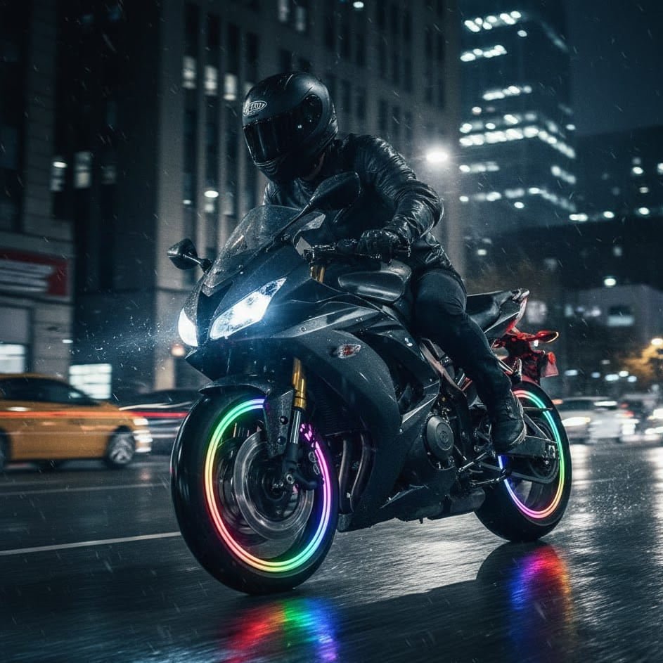 FLARECAP – Motion-Sensor LED Tire Valve Lights for Cars, Bikes & Motorcycles