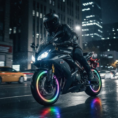 FLARECAP – Motion-Sensor LED Tire Valve Lights for Cars, Bikes & Motorcycles