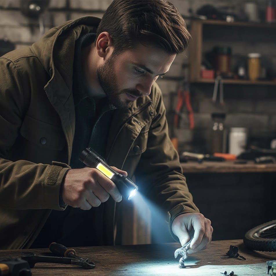 BEAMMASTER – 100000 Lumens Rechargeable Tactical Flashlight for Outdoor Camping